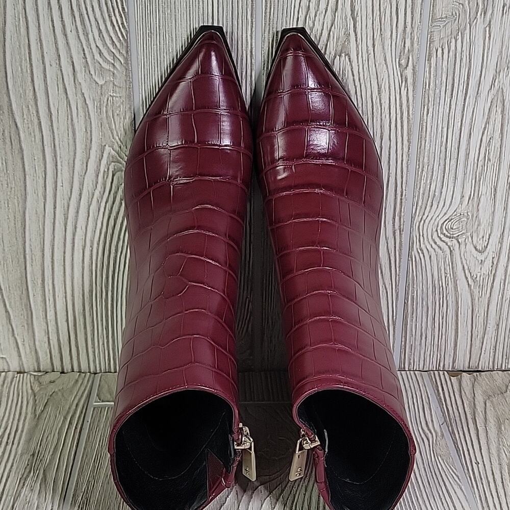 Kenneth Cole Roanne Burgundy Croc Print Ankle Bootie Womens Size 5.5 NEW - Picture 8 of 16